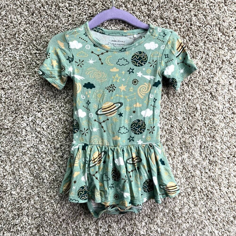 Posh Peanut Bodysuit Baby 12-18M To the Stars‎ One Piece Twirl Skirt